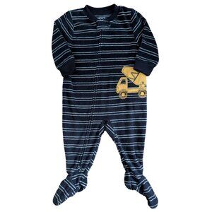 Carters Cement Mixer Fleece Navy Footie Sleeper 6m